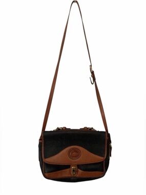 Dooney & Burke Black and Brown Leather Crossbody Bag